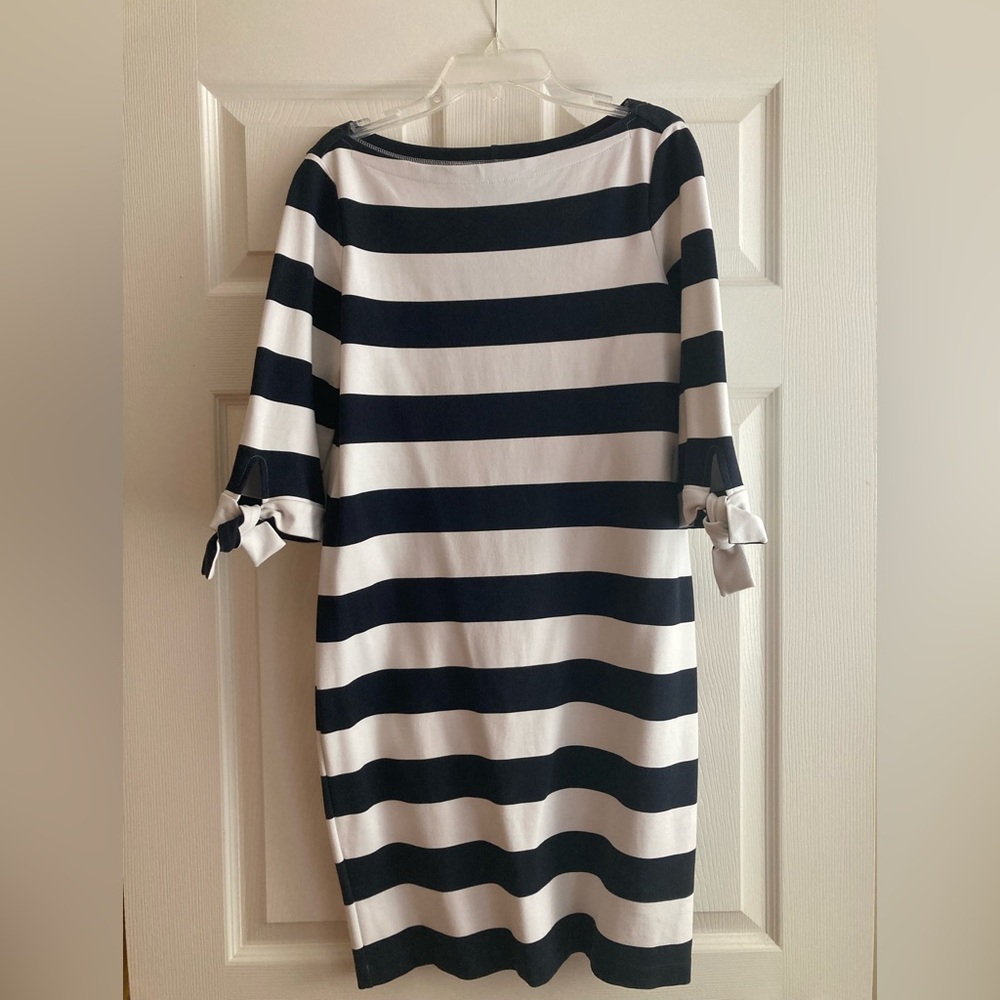 Ralph Lauren Black and White Striped Knit Dress